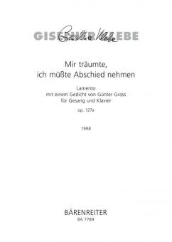 Mir träumte, ich müsste Abschied nehmen 