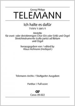 Ich halte es dafür 