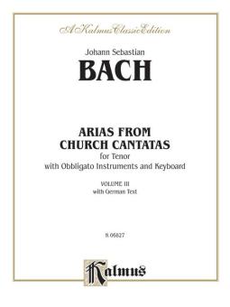 Arias from Church Cantatas for Tenor Vol. 3 Standard