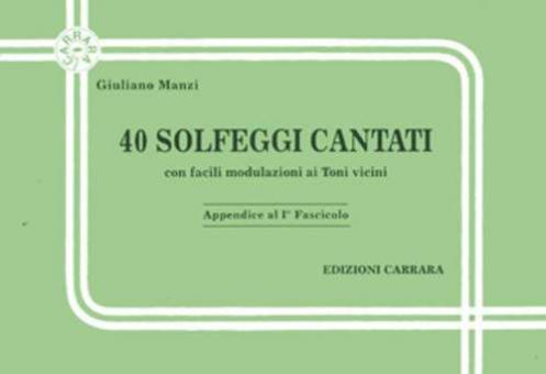 40 Solfeggi Cantati Manoscritti Band 1a 
