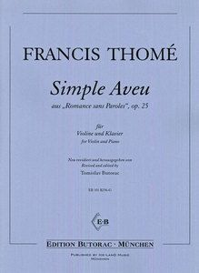 Simple Aveu aus Romance sans paroles op. 25 
