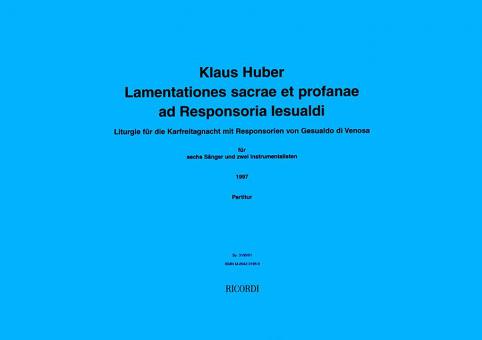 Lamentationes Sacrae et Profana 
