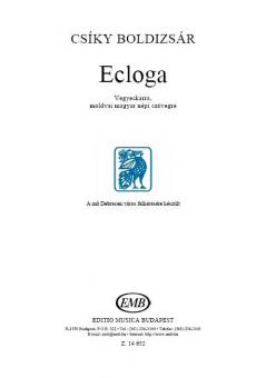 Ecloga For Mixed Vioces On Modovan Hungarian Folk Text 