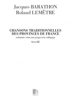 Lemetre Vol. 3 Chansons traditionelles des Provinces de France 