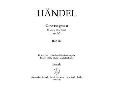 Concerto grosso D-Dur op. 6/5 HWV 323 