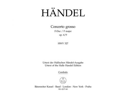 Concerto grosso F-Dur op. 6/9 HWV 327 Standard