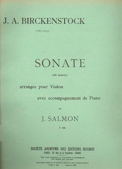 Sonate En Mi Mineur 