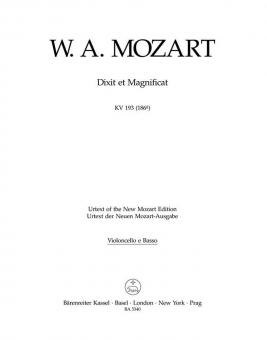 Dixit et Magnificat KV 193 (186g) 
