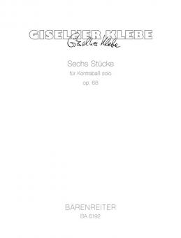 Sechs Stücke für Kontrabass solo op. 68 Standard