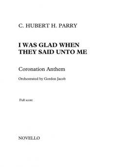 I Was Glad When They Said Unto Me 