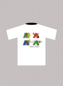 T-Shirt L Weiss Brass 