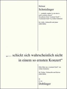 ...schickt sich wahrscheinlich nicht in einem so ernsten Konzert 