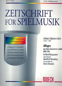 Allegro aus dem Concerto a-Moll BWV 593 