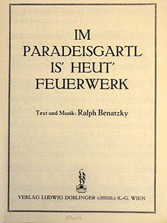 Im Paradeisgartl is' heut' Feuerwerk 