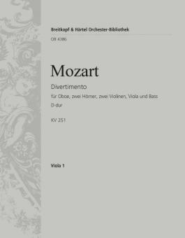 Divertimento D-Dur KV 251 "Nannerl-Septett" für Oboe, 2 Hörner, 2 Violinen, Viola und Bass 