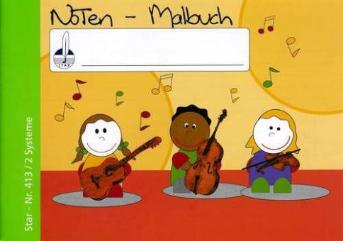 Notenmalbuch Din A4 quer 2 Systeme 