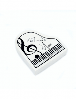 Radierer Klavierform "All I Need Is Music" 