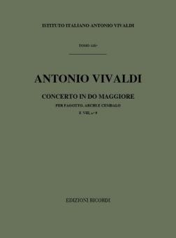 Concerto C Major Bassoon Strings Continuo Score Rv473 Fviii#9 T118 