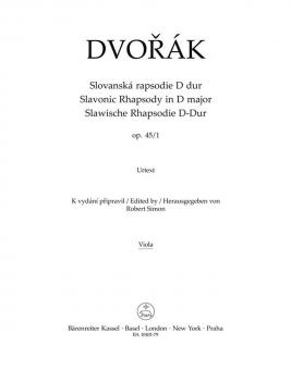 Slavonic Rhapsody no. 1 D major op. 45 