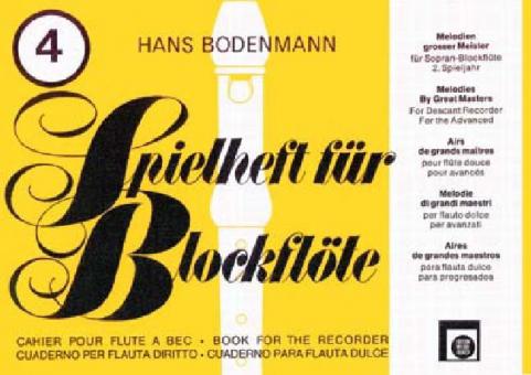 Spielheft für Blockflöte 4 