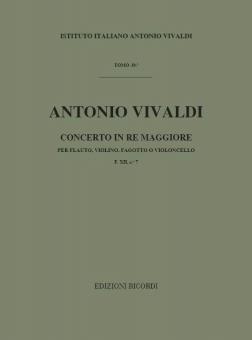 Concerto D Major Flute Violin Bassoon Continuo Rv92 Score Fxii#7 T39 