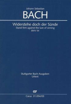 Stand firm against the lure of sinning BWV 54 Standard