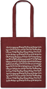 Tragtasche Notenblatt bordeaux lang 
