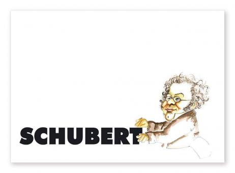 Postkarte Schubert Karikatur (10 Stück) 