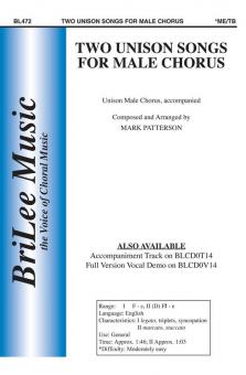 Two Unison Songs for Male Chorus 