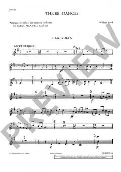 3 Dances for School Orchestra von William Byrd (Download) im Alle Noten Shop kaufen (Einzelstimme Oboe II)