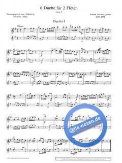6 Duette op. 2 Heft 1 von Johann Joachim Quantz (Download) 