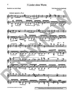 5 Lieder ohne Worte von Felix Mendelssohn Bartholdy (Download) 