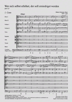 Wer sich selbst erhöhet, der soll erniedriget werden BWV 47 von Johann Sebastian Bach (Download) 