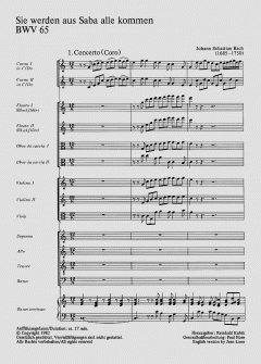Sie werden aus Saba alle kommen von Johann Sebastian Bach (Download) 