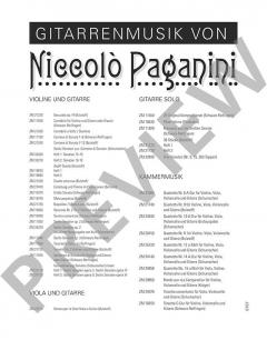 Kompositonen für Gitarre und Streichinstrumente von Niccolò Paganini 