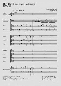 Herr Christ, der einge Gottessohn BWV 96 von Johann Sebastian Bach (Download) 
