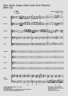 Herr, deine Augen sehen nach dem Glauben von Johann Sebastian Bach (Download) 