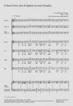 O Jesu Christ, dein Kripplein ist von Georg Philipp Telemann (Download) 