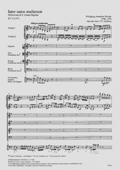 Inter natos mulierum KV 72 (74f) (W.A. Mozart) 