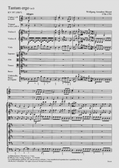 Tantum ergo in D-Dur KV197 von Wolfgang Amadeus Mozart (Download) 