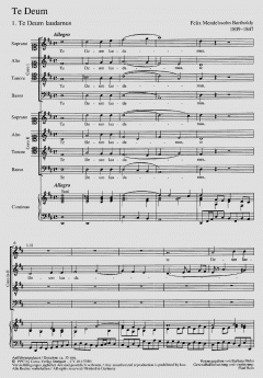 Te Deum a 8 von Felix Mendelssohn Bartholdy (Download) 