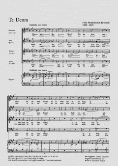 Te Deum a 4 von Felix Mendelssohn Bartholdy (Download) 