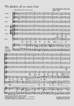 Wir glauben all an einen Gott MWV A 12 von Felix Mendelssohn Bartholdy (Download) 