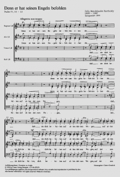 Denn er hat seinen Engeln befohlen von Felix Mendelssohn Bartholdy (Download) 
