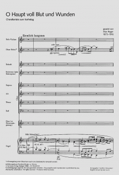 O Haupt voll Blut und Wunden op. WoO V/4 Nr. 3 von Max Reger (Download) 