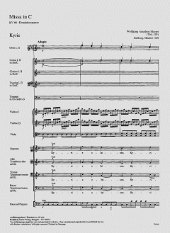 Missa in C-Dur KV66 von Wolfgang Amadeus Mozart (Download) 