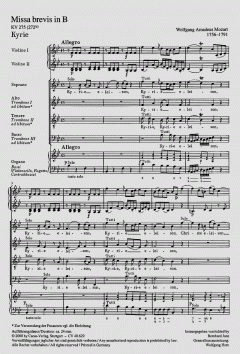 Missa brevis in B-Dur KV275 (W.A. Mozart) 