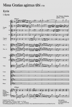 Missa Gratias agimus tibi ZWV13 von Jan Dismas Zelenka 
