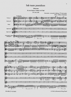 Sub tuum praesidium von Wolfgang Amadeus Mozart (Download) 