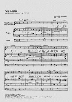Ave Maria aus Marianische Hymnen op. 171 Nr.1a von Joseph Gabriel Rheinberger 